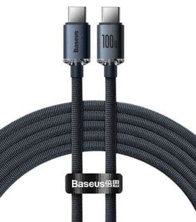 BASEUS USB-C - USB-C -latauskaapeli 100W, 2M (musta)
