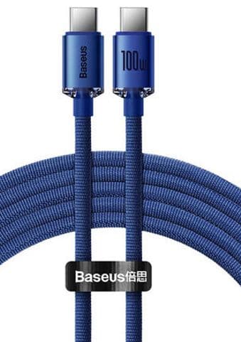 BASEUS USB-C TIL USB-C OPLADNINGSKABEL 100W, 2M (BLÅ)