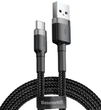 BASEUS USB-USB-C-LATURI 3A LATAUSKAAPELI 0,5 M (HARMAA-MUSTA)