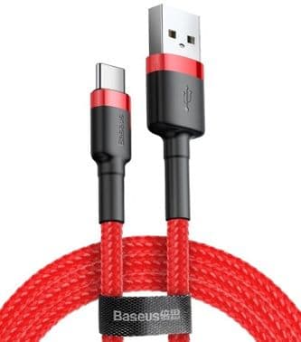 BASEUS USB TIL USB-C OPLADEKABEL 3A 1M (RØD)