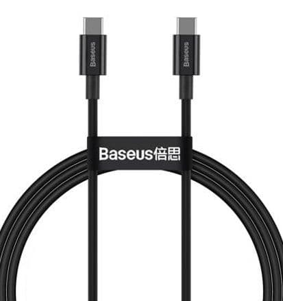 BASEUS USB-C TIL USB-C OPLADNINGSKABEL 100W, 1M (SORT)