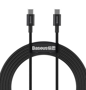 BASEUS USB-C TIL USB-C OPLADNINGSKABEL 100W, 2M (SORT)