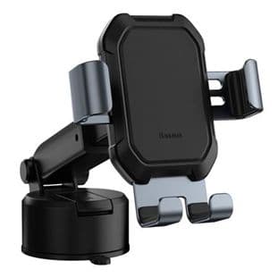 BASEUS GRAVITY BILHOLDER TIL TANKTELEFON MED SUGEKOP (SORT)