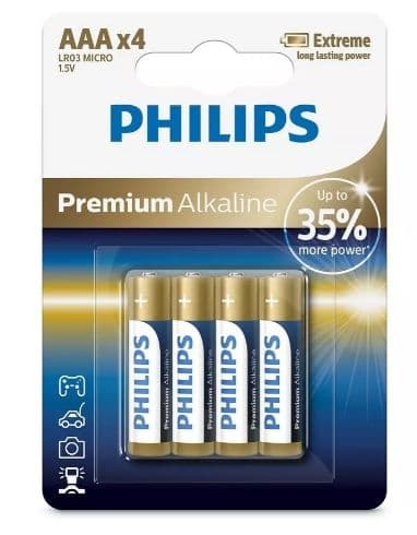 PHILIPS AAA PREMIUM-ALKAALIPARISTO LR03, 4 KPL