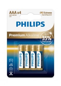 PHILIPS AAA PREMIUM-ALKAALIPARISTO LR03, 4 KPL