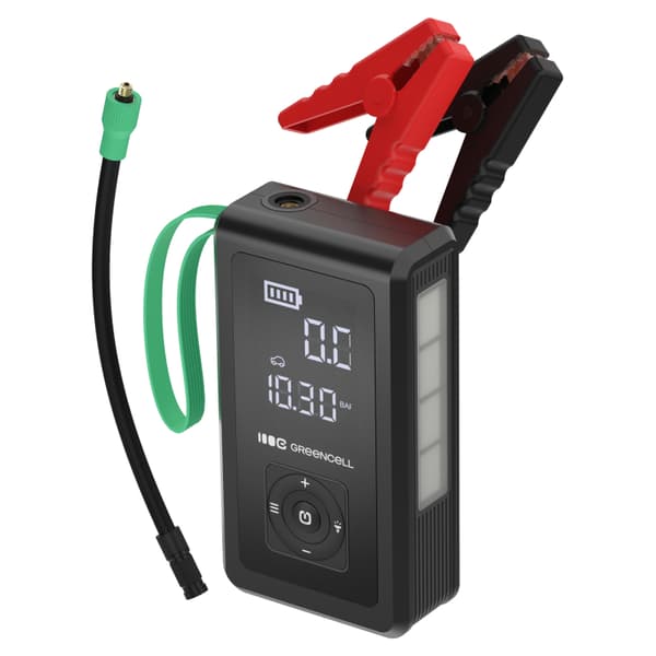GreenCell-PowerBoostAirCarJumpStarter/Starter/Flashlight/CarPowerbankwithCompressor8000mAh1000A