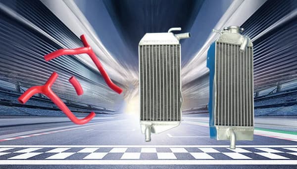 Aluminiumkylare, hållbara silikon slangar, flera färgalternativ,Röd