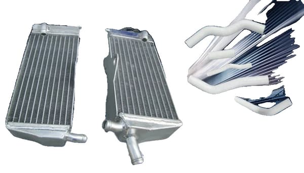 Aluminiumkylare, Silikonrör Färgval, Designad för Honda CR125R 1990-1997,VIT