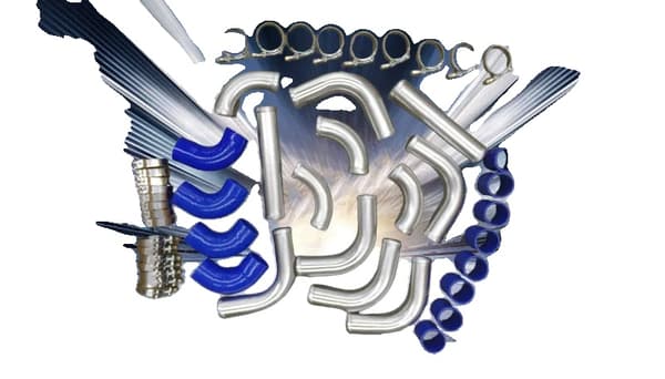 2" Intercooler Turbo Piping Kit, Inkluderar 90 Grad Mandrel Böjda Rör, Hållbar Aluminiumkonstruktion, 24 T-Klämor