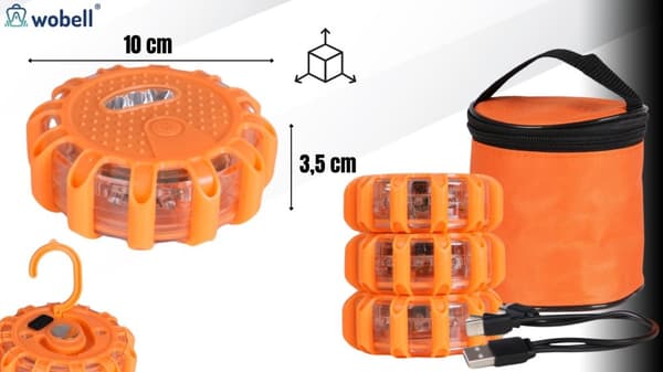 VAROITUSVALO PUUTARHAKUKO LED-LEIPÄ USB 3 KPL