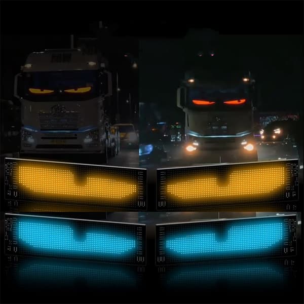 Animerade LED-bilögon, anpassningsbar display, användarvänlig app, vattentålig design