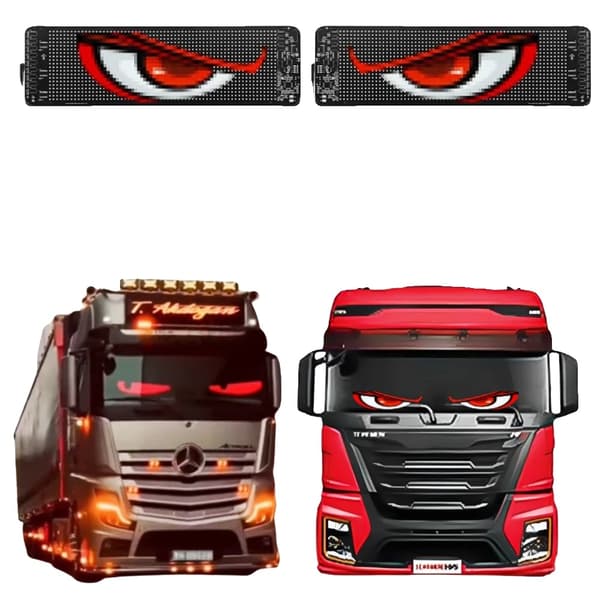 Animerade LED-bilögon, anpassningsbar display, användarvänlig app, vattentålig design