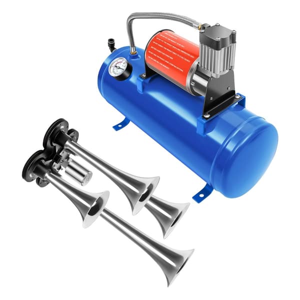Højtydende Toghornsæt, 150 PSI Kompressor, 6L Tank, Pladsbesparende Design