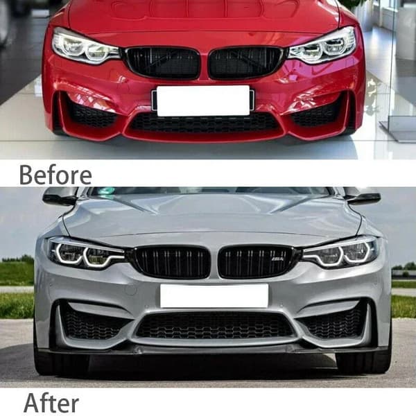 Front Bumper Splitter, Carbon Fiber Look, Holdbart ABS Materiale, Præcisionspasform til BMW F80 F82 F83
