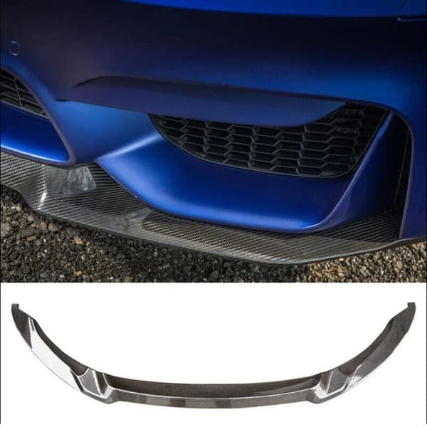 Front Bumper Splitter, Carbon Fiber Look, Holdbart ABS Materiale, Præcisionspasform til BMW F80 F82 F83
