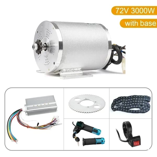 Sähkökäyttöinen harjaton moottori, 3000W teho, 72V jännite,72V 3000W LED