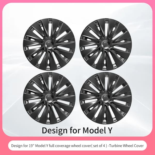 Hjulskærme til Tesla Model Y, 19 Tommer Turbine Design, Nem Installation,Turbine Stil