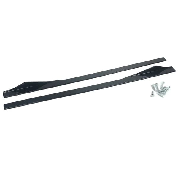 Side Skirt Extension, Kompatibel med BMW F22 F23, Holdbart ABS Plast,Blankt sort