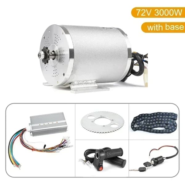 Elektrisk børsteløs motor, 3000W effekt, 72V spænding,72V 3000W Omvendt