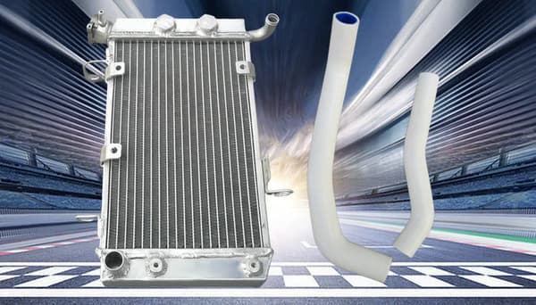 Aluminiumkylare för Suzuki LTZ400, hållbar konstruktion, högpresterande silikon slangar,VIT