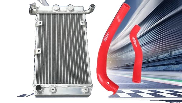 Aluminiumkylare för Suzuki LTZ400, hållbar konstruktion, högpresterande silikon slangar,Röd