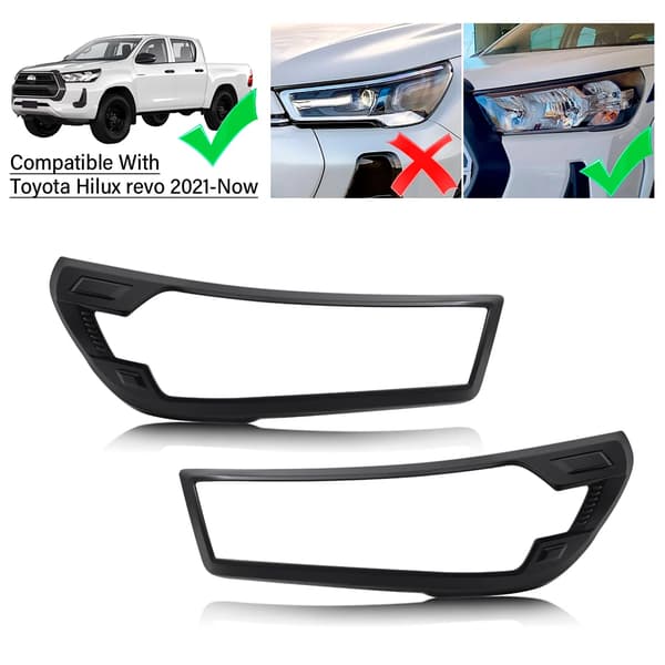 Forlygter Dæksel Trim til Toyota Hilux, Holdbart ABS Materiale, Nem Selvklæbende Installation,Option2