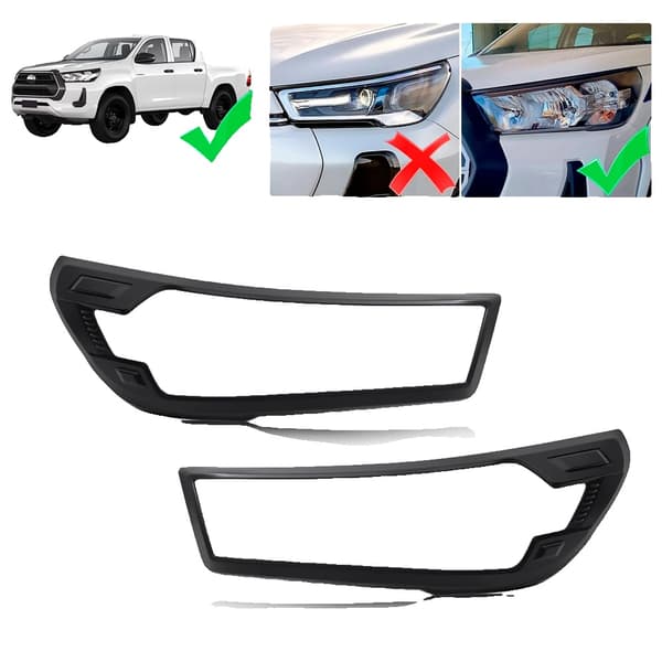 Forlygter Dæksel Trim til Toyota Hilux, Holdbart ABS Materiale, Nem Selvklæbende Installation,Option2