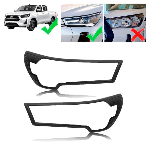Forlygter Dæksel Trim til Toyota Hilux, Holdbart ABS Materiale, Nem Selvklæbende Installation,Option1