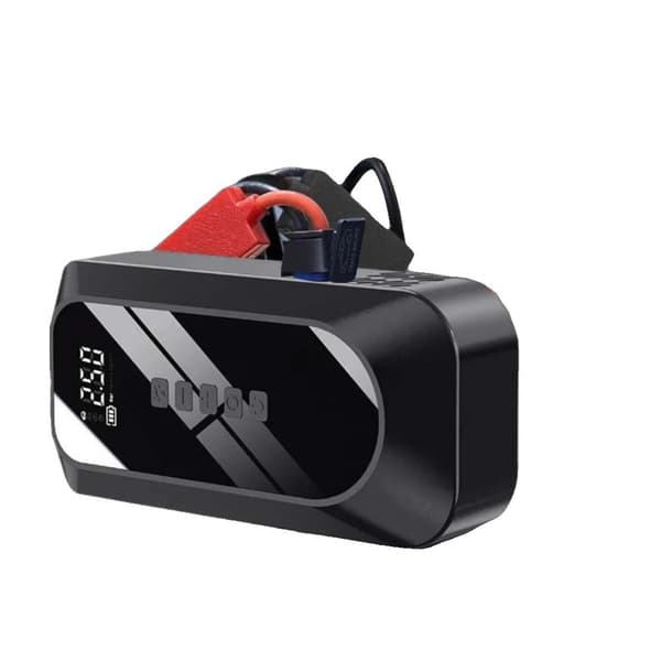Jump Starter og Luftkompressor, 16000mAh Power Bank, 2000A Spidsstrøm,2000A 16000mAh