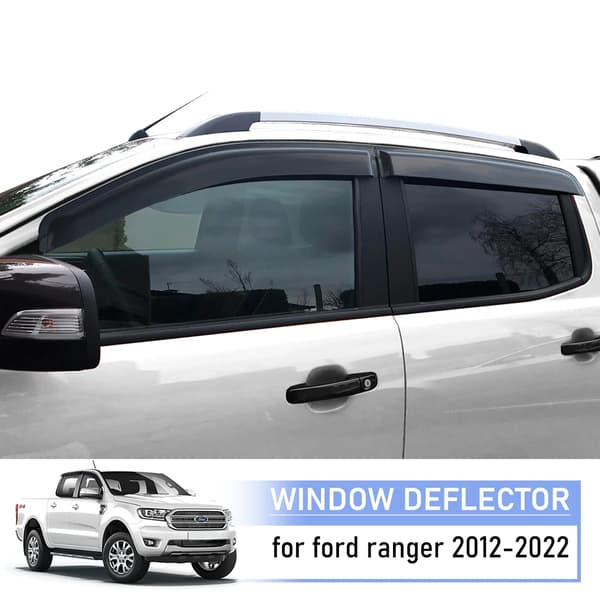 Vinduesafskærmning, Passer til Ford Ranger, Mat Sort, Nem Installation,2012-2022