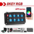 Miniatyrbillede 2 af 2: RGB LED Switch Panel, 8 eller 12 Gang Kontrol, Tilpassede Klistermærker Inkluderet,8 Gear APP Kontrol