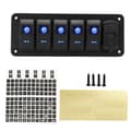 Miniatyrbillede 2 af 2: 5 Gang Rocker Switch Panel, Dobbelt USB-porte, LED Spændingsdisplay,A