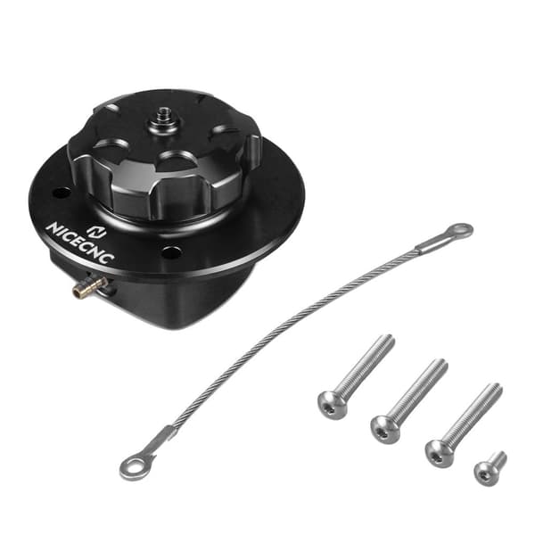 Brændstofpåfyldningslåg, Billet Aluminium, CNC-bearbejdet,Sort
