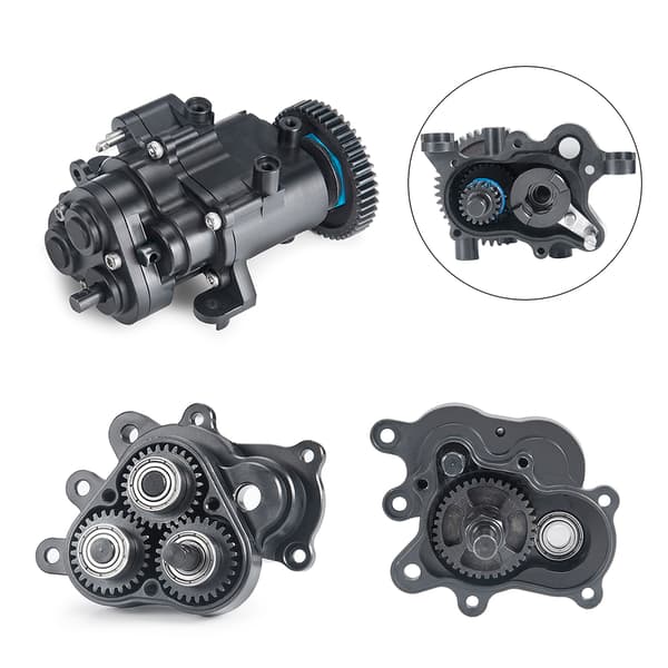 AXSPEED Aluminium 2-växlad transmissionsväxel, metallkonstruktion, effektiv växelsystem,svart