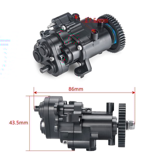 AXSPEED Aluminium 2-växlad transmissionsväxel, metallkonstruktion, effektiv växelsystem,svart