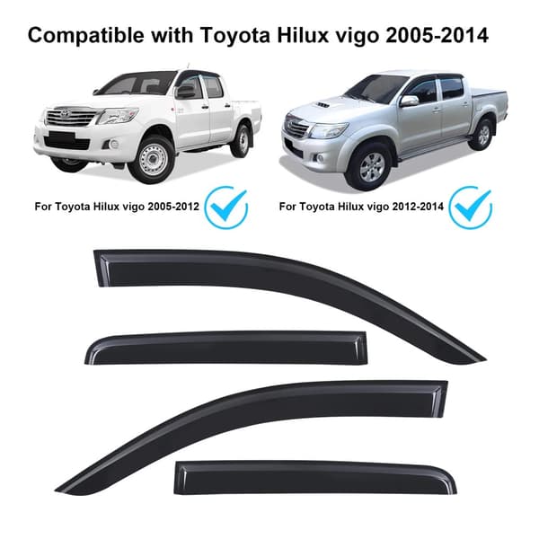 Bilvinduesvisir, Vejrskjold Beskyttelse, Toyota Hilux Vigo 2005-2014,Vinduesvisir Sæt