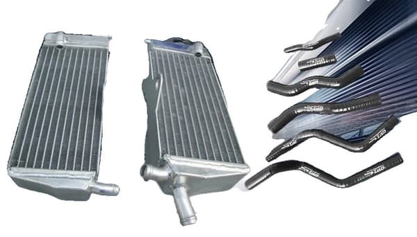 Aluminiumkylare, Silikonrör Färgval, Designad för Honda CR125R 1990-1997,svart