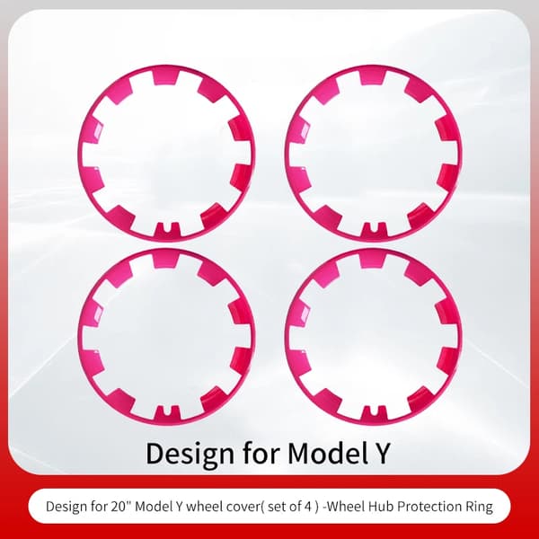 Hjulnavsskyddsring, 20 tum storlek, ABS-material,Rosa