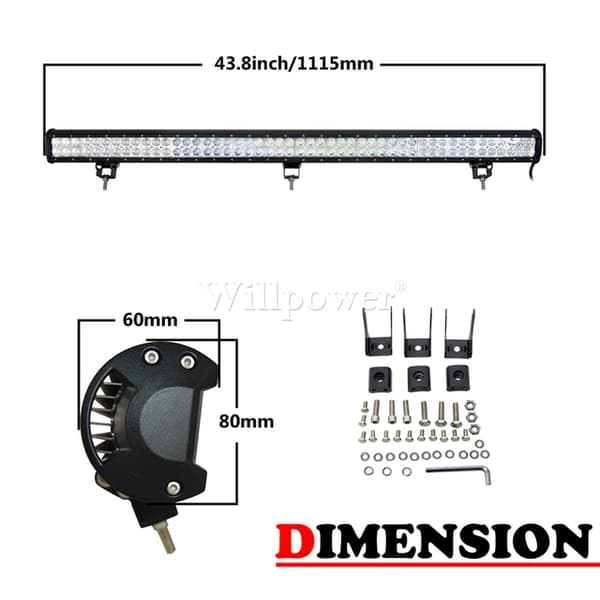 LED-ljusramp, vattentät, universell passform, 44 tum Combo 1 st