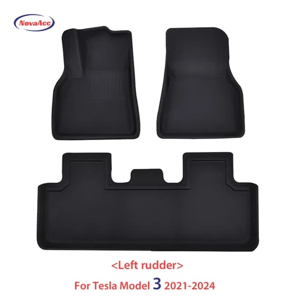 Tesla Model Y Gulvmåtter, 3D Design, Kraftig Non Slip , M3 LHD gulvmåtte