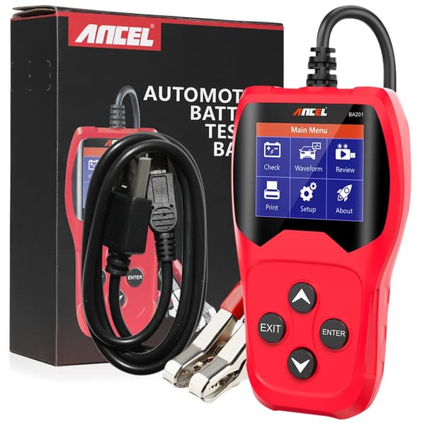 Bilbatteri Tester, 12V Kompatibilitet, Digital Analyser, Rød