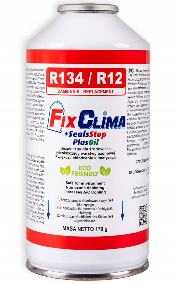 LUFTKONDITIONERING GAS R134A KÖLDMEDEL + TÄTNING 3-I-1 R134A