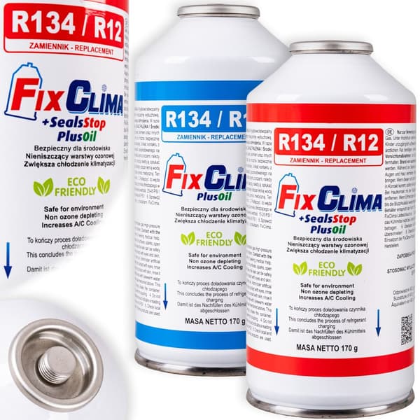 LUFTKONDITIONERING GAS R134A KÖLDMEDEL + TÄTNING 3-I-1 R134A