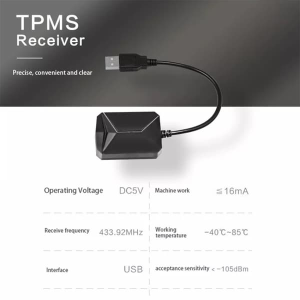 TPMS-dæktryksmåler med ekstern sensor – til Android-medieenhed