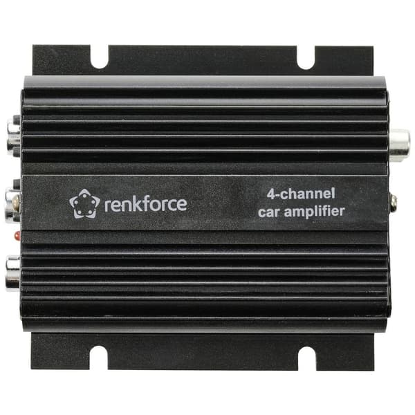 Renkforce RF-CMP-204 4-kanals slutsteg 200 W Bluetooth®-/USB-ljuduppspelning, Volym-/bas-/diskantreglering