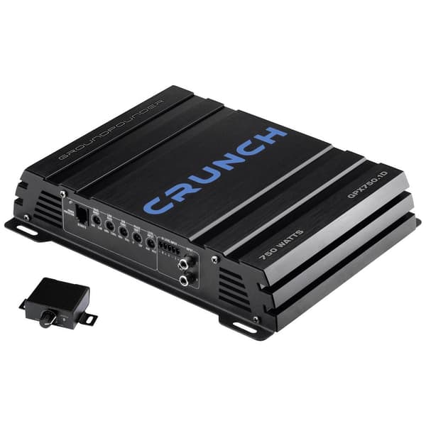 Crunch GPX750.1D 1-kanals digitalt ändsteg 750 W Volym-/bas-/diskantreglering Passar till följande märken: Universal