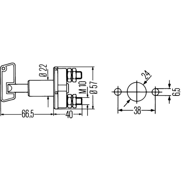 Hella 6EK 002 843-002 Fordonssäkerhetsbrytare 6EK 002 843-002 12 V/DC 50 A 1x Av/På låsande IPX2 (DIN 40050) 1 st