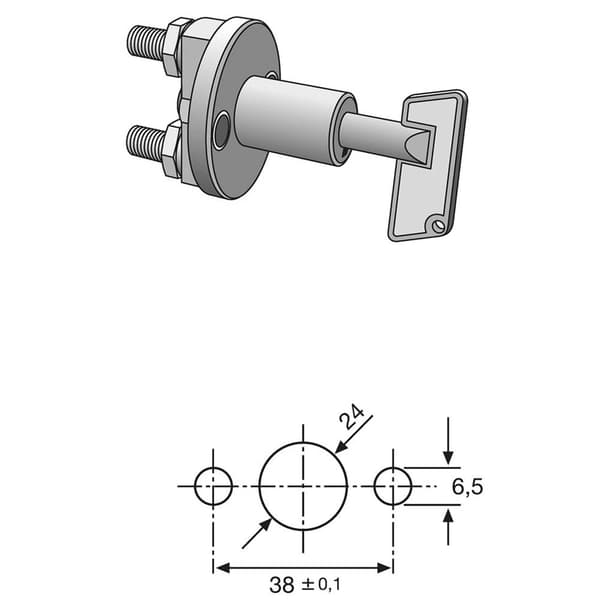 Hella 6EK 002 843-002 Fordonssäkerhetsbrytare 6EK 002 843-002 12 V/DC 50 A 1x Av/På låsande IPX2 (DIN 40050) 1 st