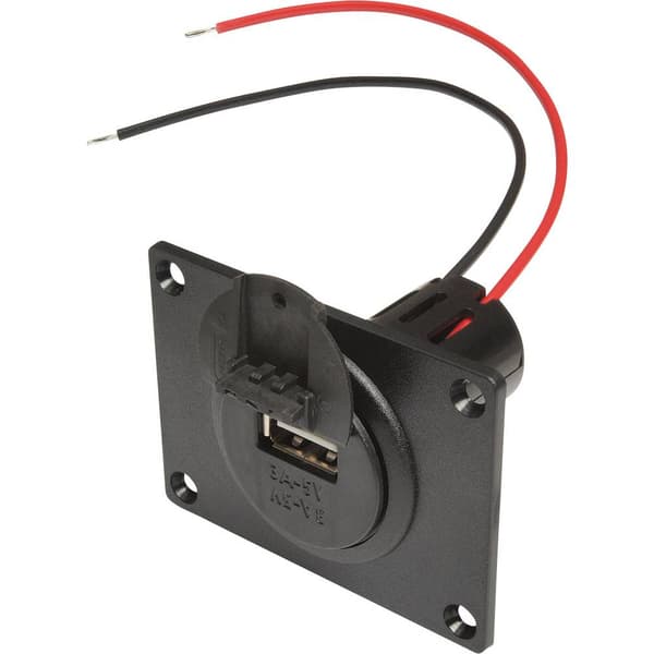 ProCar Power USB uttag för infälld montering med monteringsplatta och lock Tillåten strömbelastning=3 A Passar till (sp