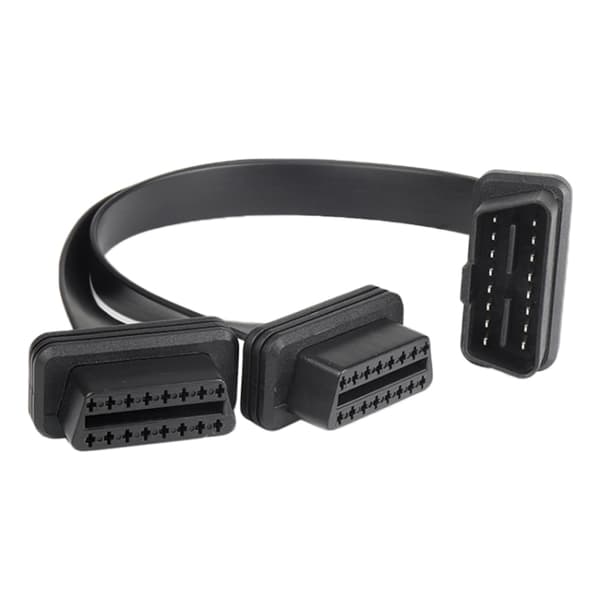 2 til 1 lige OBD2-kabel med 16 PIN - 30 cm fordelingskabel